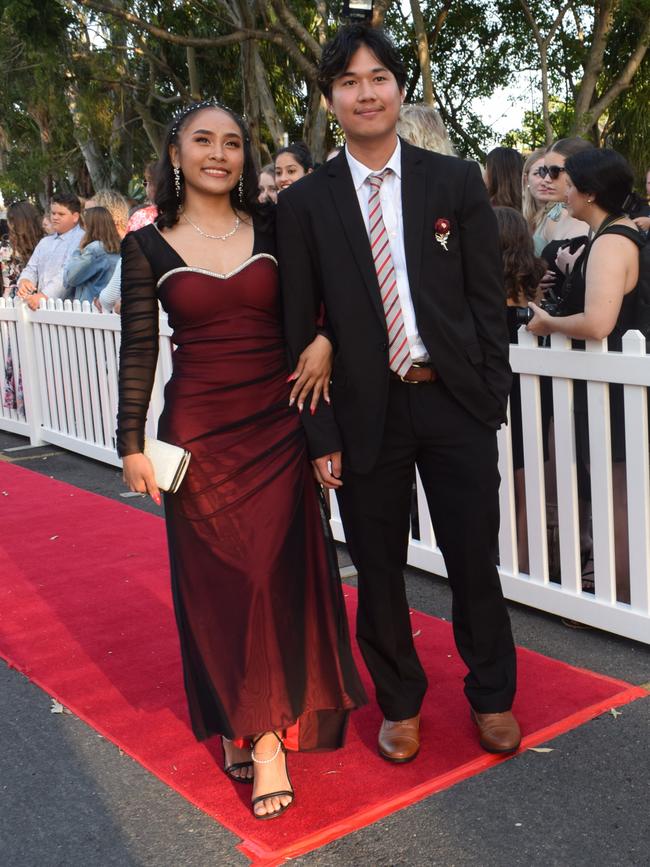 Katrina Smilla and Kobe Famat at the North Rockhampton High School Formal 2023.