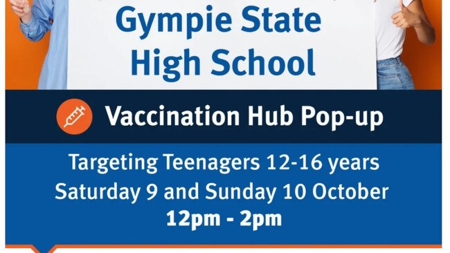 The pop-up clinic targeted teenagers aged 12-16, according to State Government media releases.