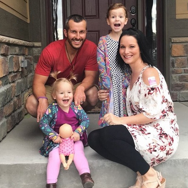 Watts with wife Shanann and their daughters Bella and Celeste.