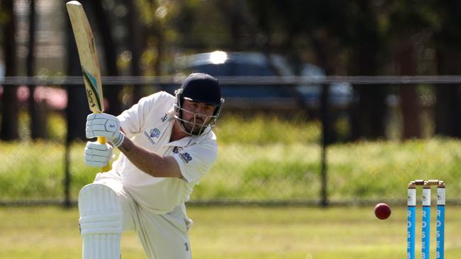 Bruno Piraina of Rosebank watches hit shot.Picture: Hamish Blair