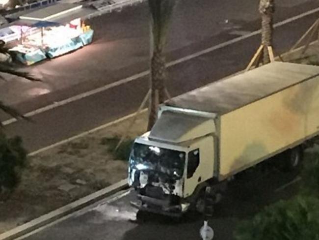 Truck ploughs into crowd in attack on Bastille Day in Nice, France. Picture: Twitter