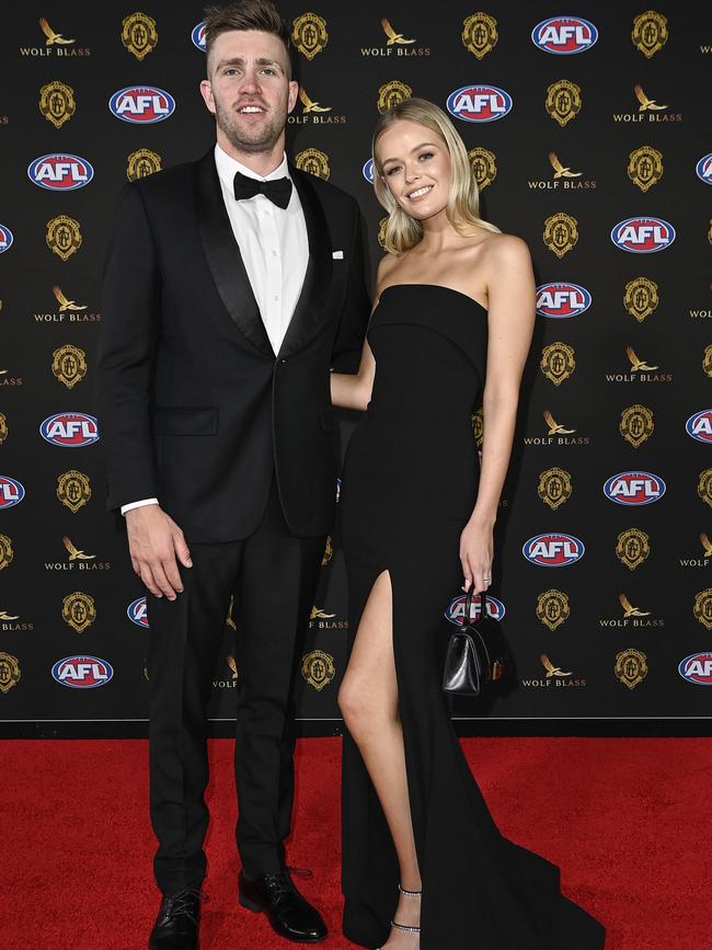 Luke Ryan and swimwear model partner Codi Galvin at the event on September 19. Picture: Stefan Gosatti/Getty Images