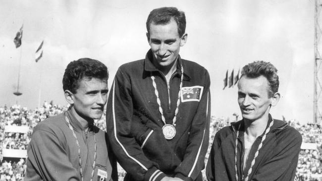 Herb Elliott (centre) was the greatest middle distance runner of his time.