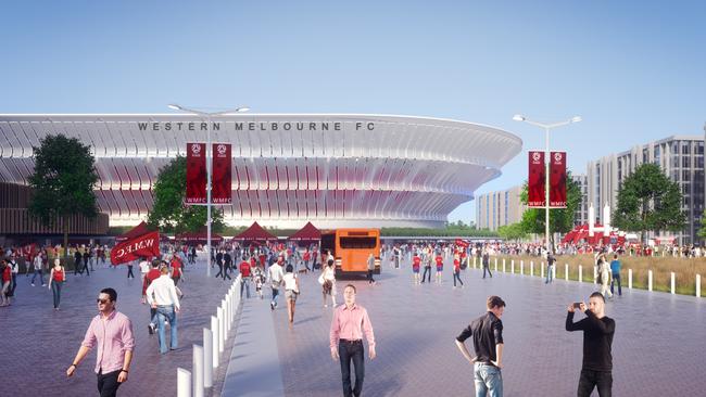 An artist’s impression of how the new Western Melbourne Stadium will look.