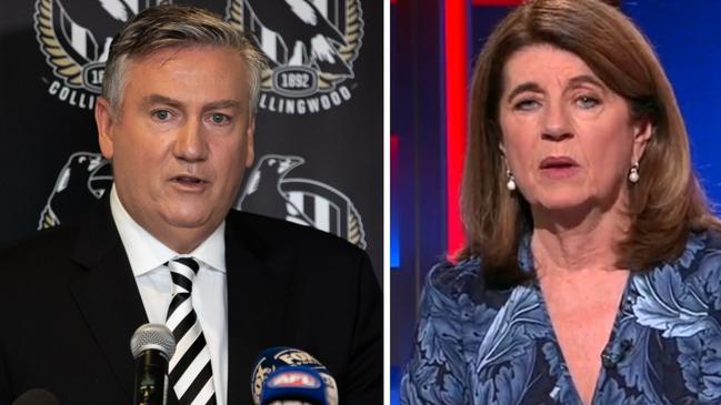 Caroline Wilson slammed the AFL for Eddie's life membership snub. Photo: Getty Images and Channel 9