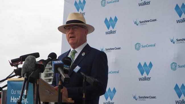 Mayor Mark Jamieson announces the new development agreement between Sunshine Coast Council, SunCentral Maroochydore Pty Ltd and Walker Corporation for the Maroochydore City Centre.