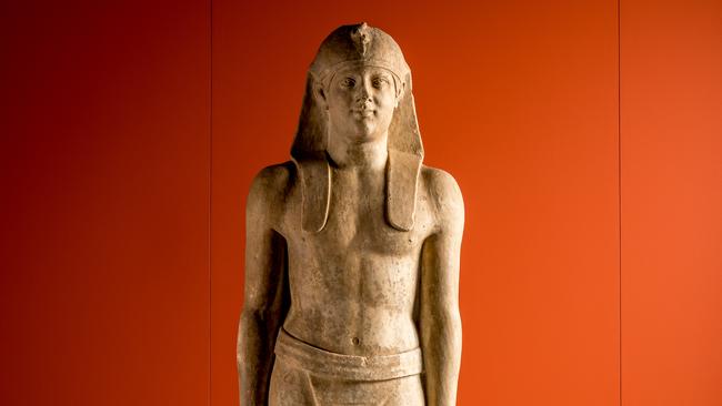 Statue of Antinous-Osiris featured in Open Horizons - Ancient Greek Journeys and Connections at Melbourne Museum. Credit Museums Victoria. Photographer Tim Carrafa