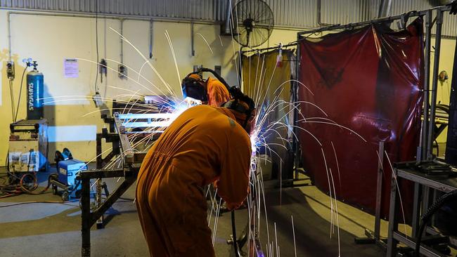 Steelwork being completed at Maryborough Correctional Centre.