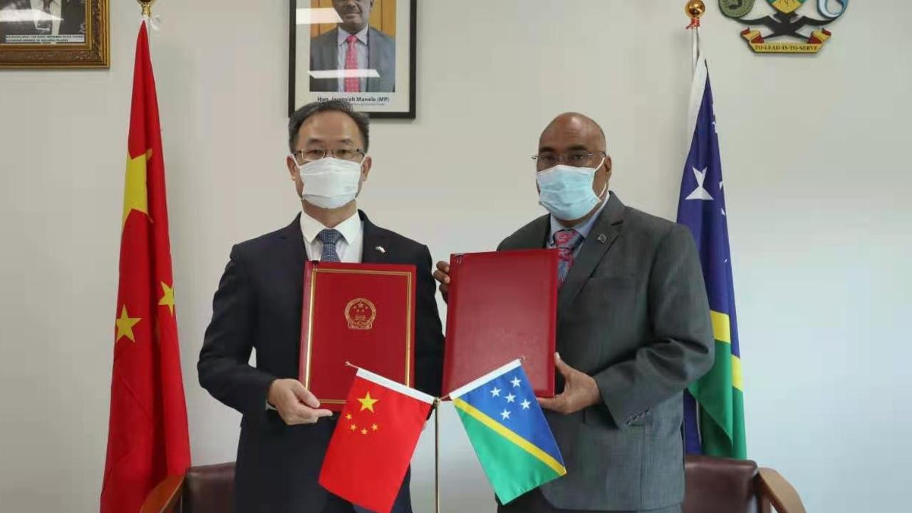 A historic security pact was signed between the Solomon Islands and China.