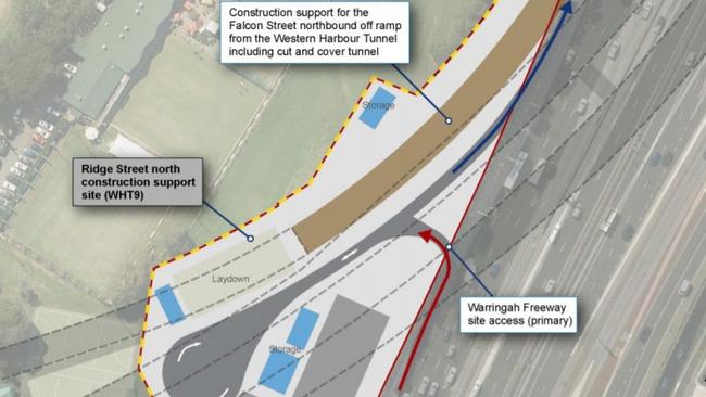 Plans for the construction support site at St Leonards Park.