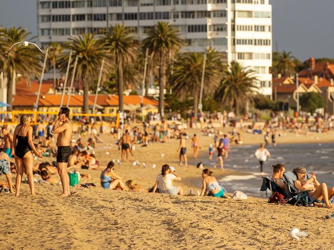 The beach was the place to be on Thursday. Picture: Mark Stewart
