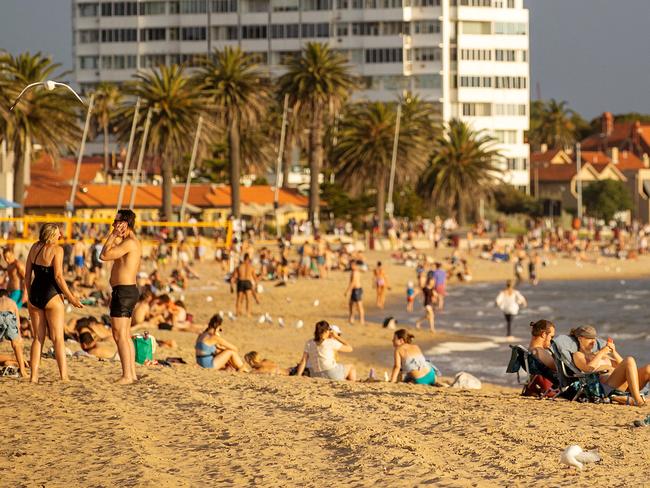 The beach was the place to be on Thursday. Picture: Mark Stewart