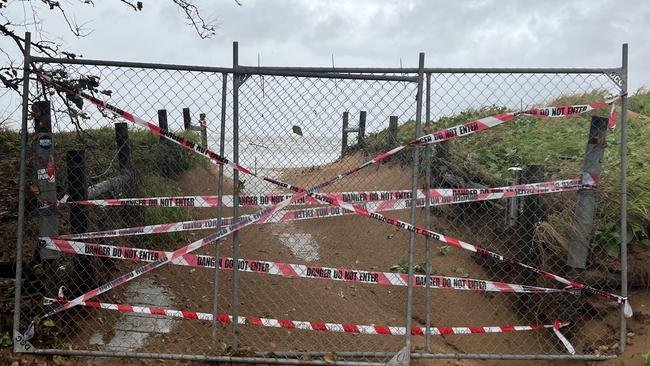 Mindil Beach was closed to the public due to severe weather. Photo: Harry Brill