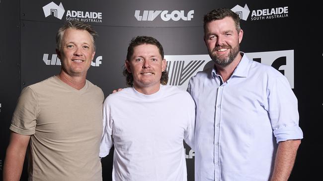 Golfers Matt Jones, Cam Smith and Marc Leishman at the EOS SkyCity party. Picture: Matt Loxton