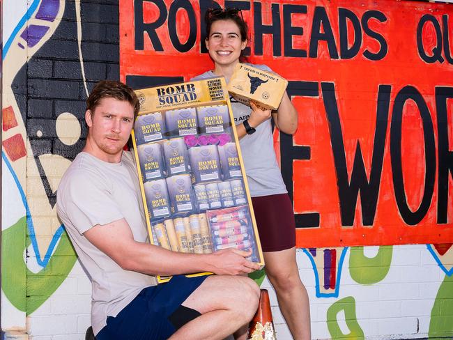 Mitch Drescher and Laura Drescher are stocking up with fireworks ahead of an explosive night of fun on Territory Day. Picture: Pema Tamang Pakhrin