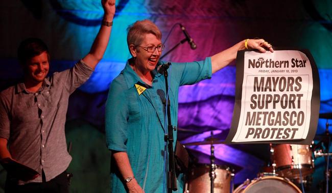 Lismore Mayor Jenny Dowell at the No Gas Rig Gig in 2013. Picture: Contributed Jimmy Malecki