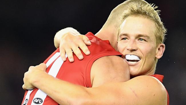 Bernie Vince celebrates his side’s win. Picture: Getty Images