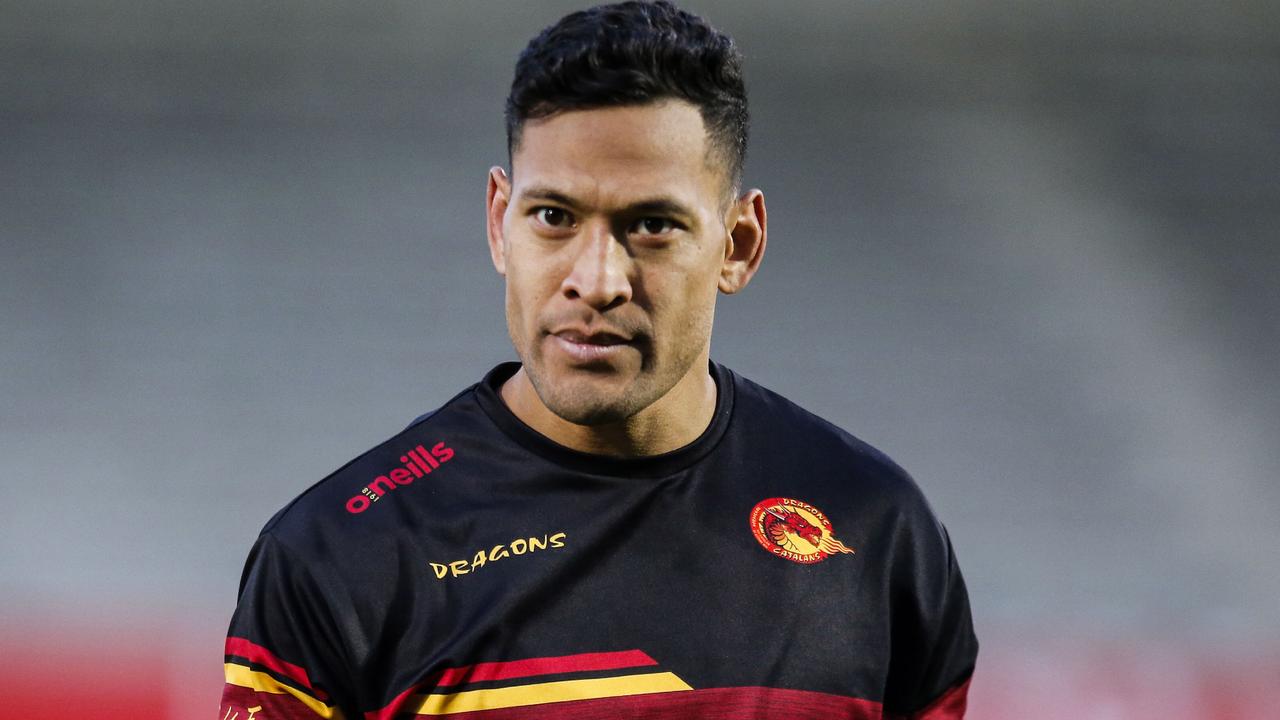 The Dragons have reportedly withdrawn interest in Israel Folau. (Photo by RAYMOND ROIG / AFP)