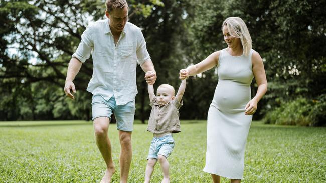 Henry Spletter with parents Aaron and Rachel Spletter. Photo: Zeb Paulger