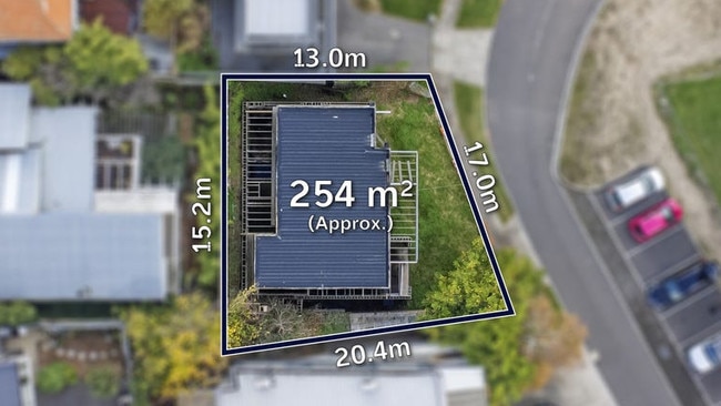 There’s a wide street frontage of 17m-long and uninterrupted views of parklands from the site.