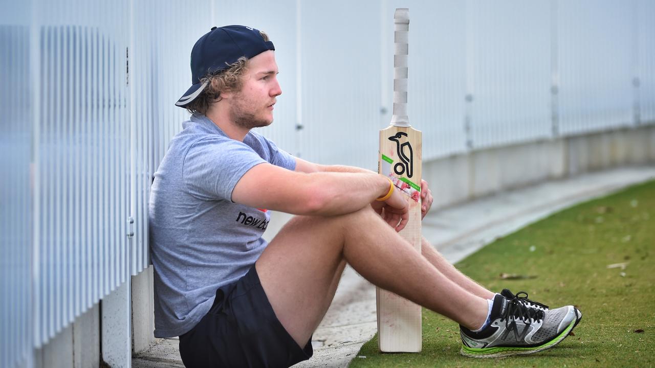 Will Pucovski, 20, at state cricket training. He is touted as a future Test player but has to overcome concussion issues. Will at the Junction Oval in St Kilda. Picture: Tony Gough