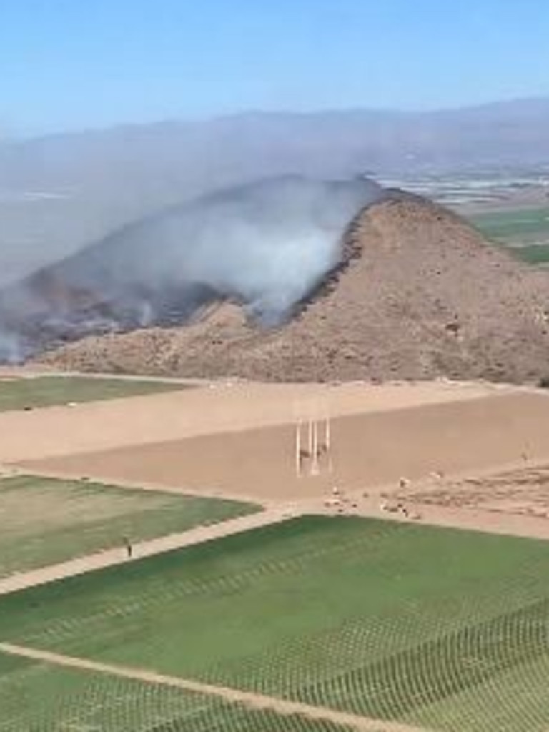 Firehawk helicopters were deployed in water dropping operations over the fire. Picture: X@VCFD_PIO