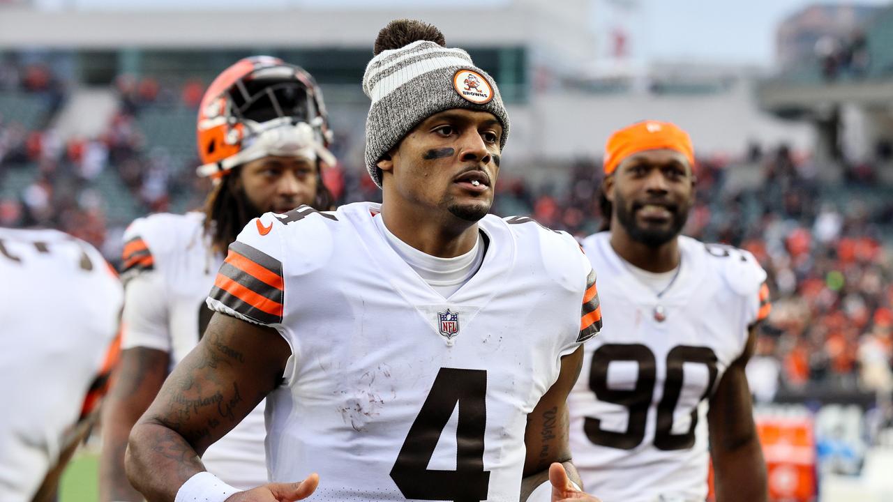 CINCINNATI, OHIO - DECEMBER 11: Deshaun Watson #4 of the Cleveland Browns runs off the field after being defeated by the Cincinnati Bengals 23-10 at Paycor Stadium on December 11, 2022 in Cincinnati, Ohio. (Photo by Andy Lyons/Getty Images)