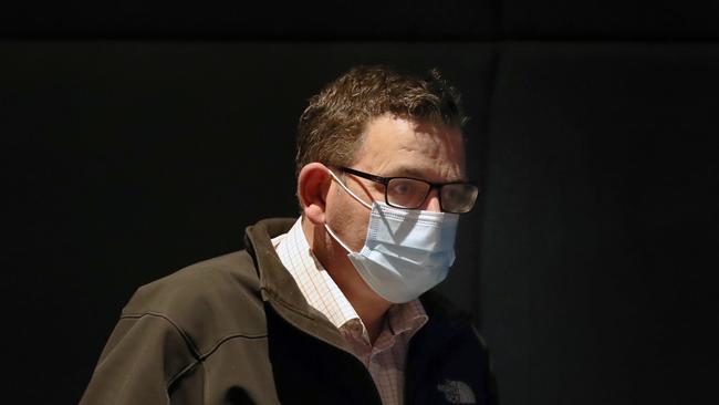 Victorian Premier Dan Andrews at a press conference to discuss the latest COVID-19 figures. Picture: David Crosling