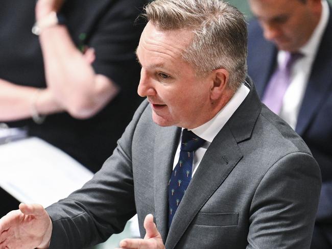 CANBERRA, AUSTRALIA, NewsWire Photos. FEBRUARY 26, 2024: Minister for Climate Change and Energy Chris Bowen during Question Time at Parliament House in Canberra. Picture: NCA NewsWire / Martin Ollman