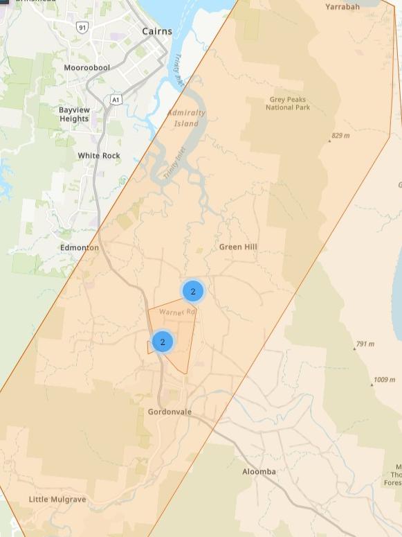 According to Ergon Energy, more than 4500 customer have been impacted by unplanned outages across Gordonvale and Yarrabah on March 10, 2023. Picture: Supplied