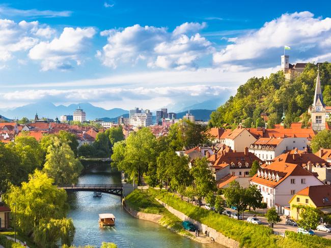 Cityscape of the Slovenian capital Ljubljana.