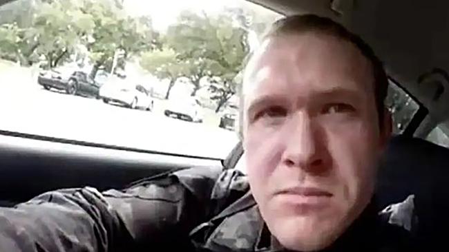 Alleged gunman Brenton Tarrant in a self-shot video that was streamed on Facebook Live showing two mosque shootings in Christchurch, New Zealand. Picture: AFP Photo Handout