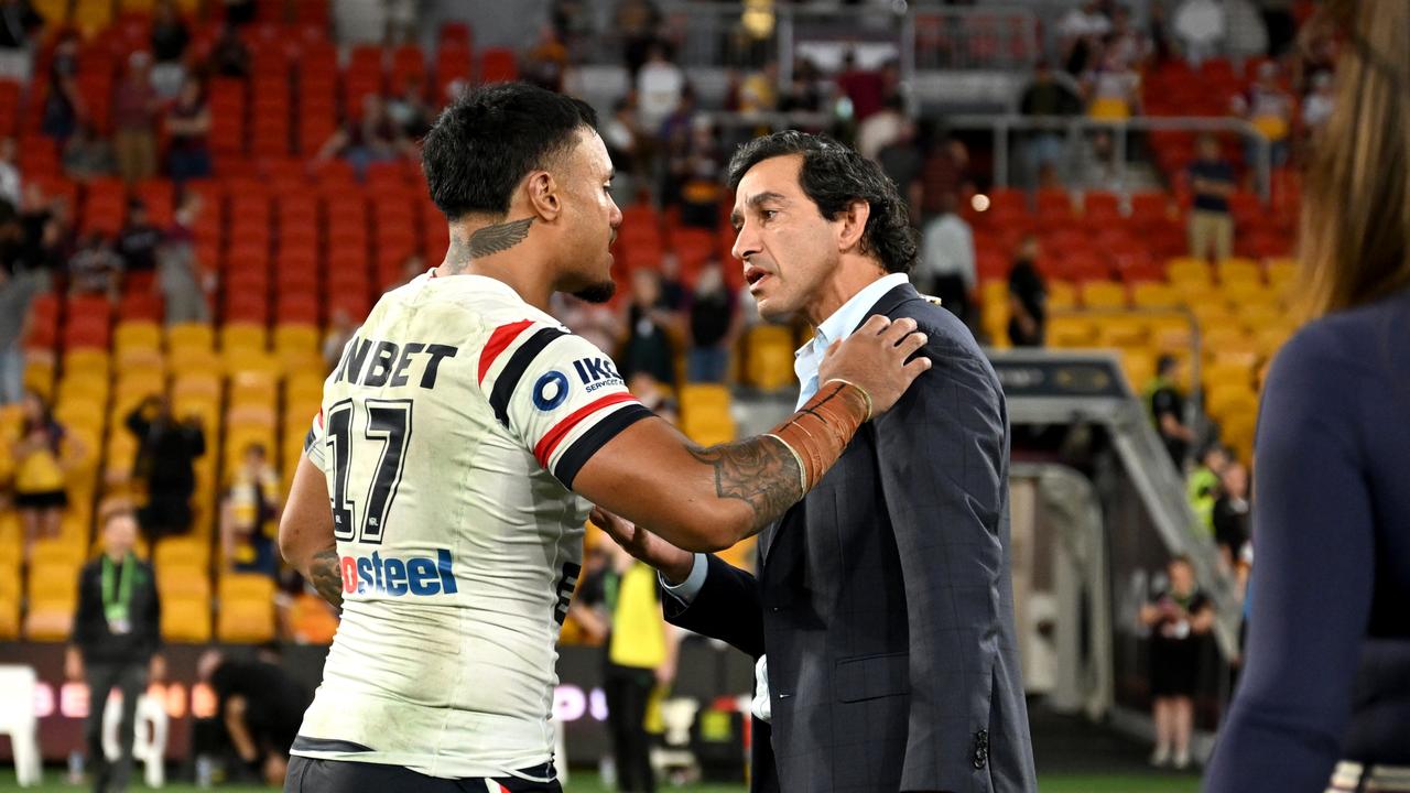 Johnathan Thurston reportedly asked Spencer Leniu what the deal was. Picture NRL Photos