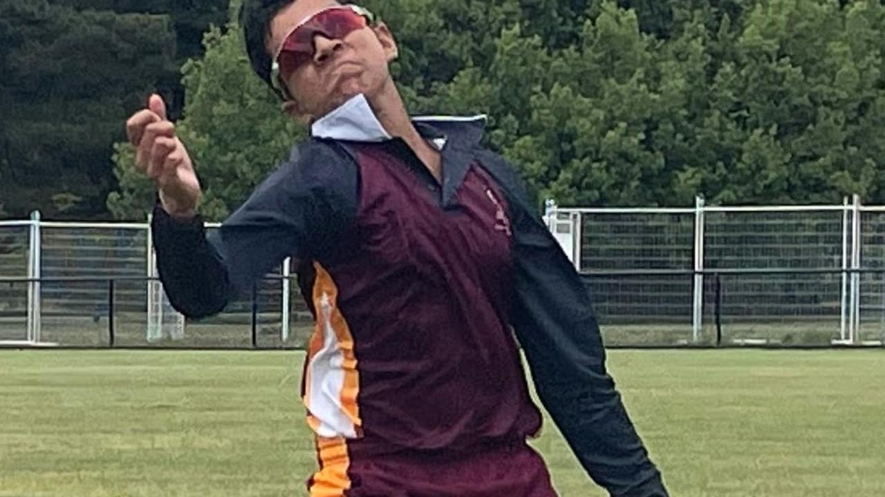 Eklavya Yadav was one of the leading wickettakers for Queensland at the school sports titles. Picture: Shane Jones.