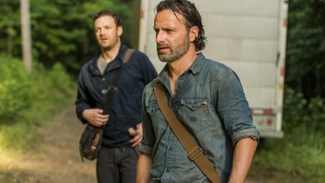 Aaron and Rick discover a treasure trove of goodies guarded by Walkers.