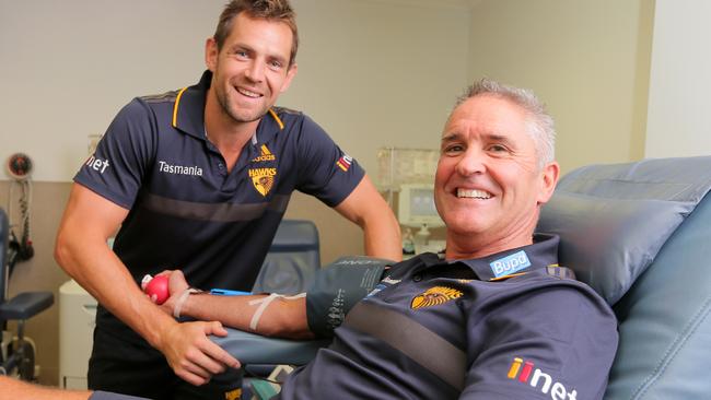 Luke Hodge and Chris Fagan both started at Hawthorn and are now together again in Brisbane.