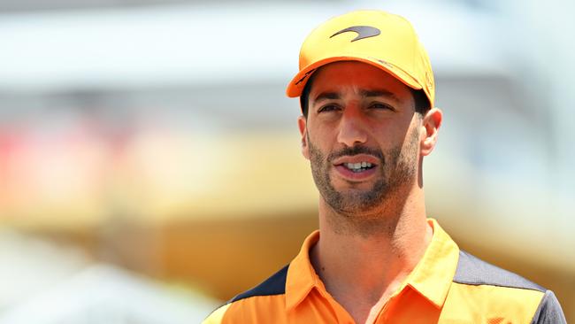 Daniel Ricciardo walks in the Paddock for final practice ahead of the Azerbaijan Grand Prix. Picture: Dan Mullan/Getty Images