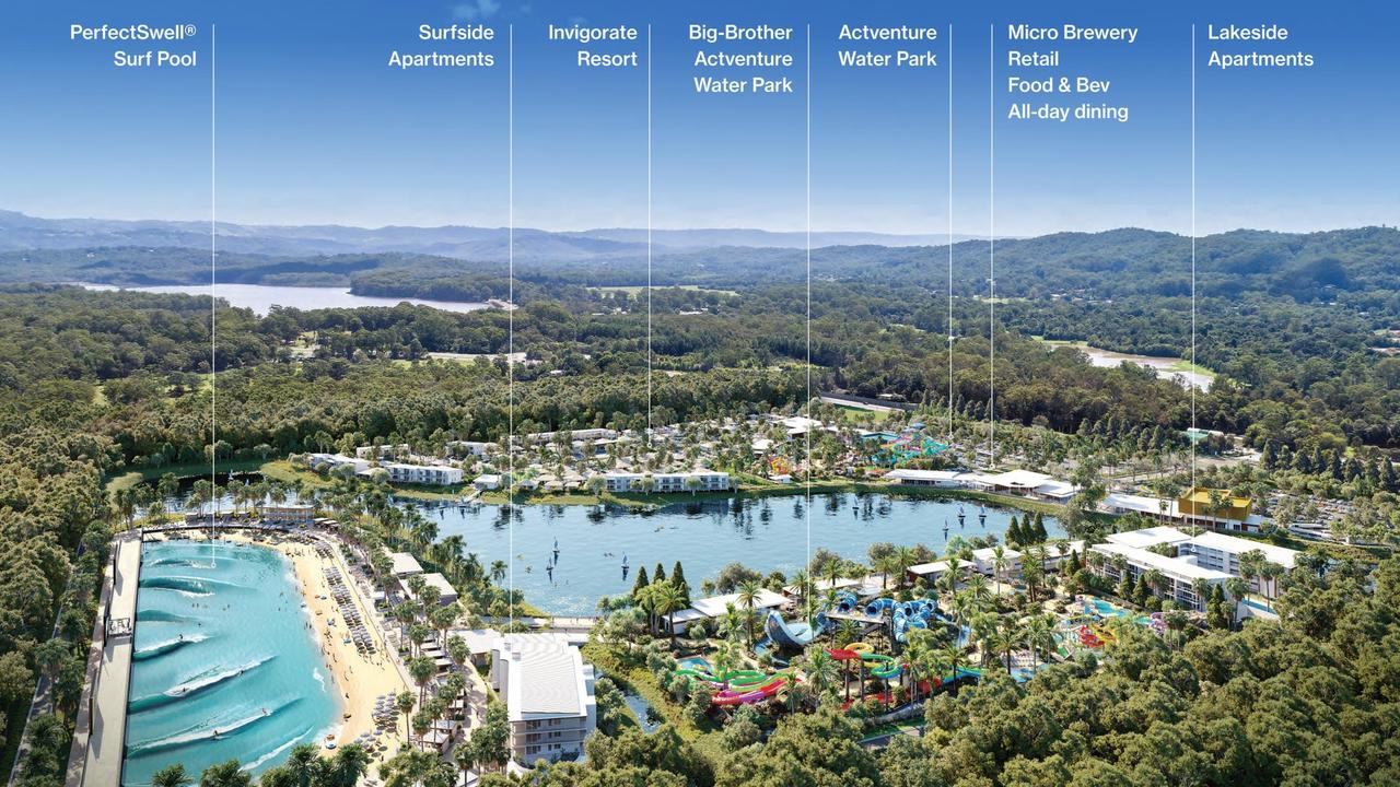 Sanad Capital Pty Ltd's former plans for its Actventure water park and resort at Glenview. Photo: Supplied