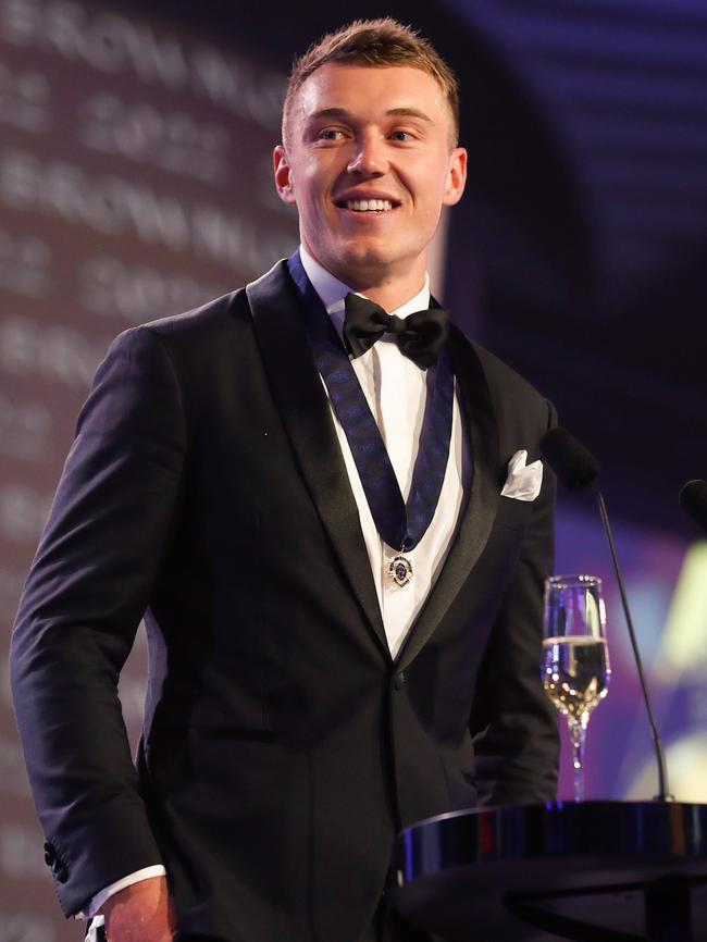 Patrick Cripps after winning the medal in 2022. Picture: Michael Willson/AFL Photos