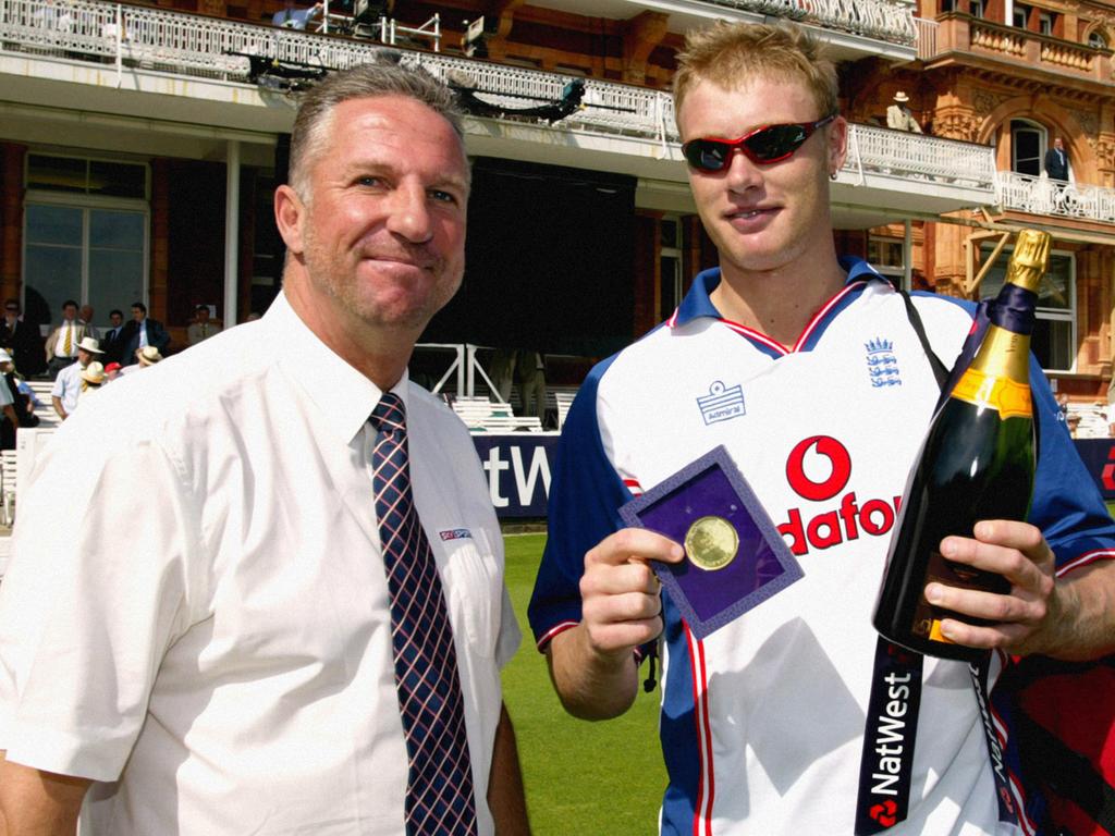 Flintoff, right, and Botham both captained England in Test cricket. Picture: Tom Hevezi – PA Images/PA Images via Getty Images