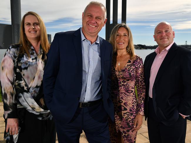 Ryde Councillor Roy Maggio (2nd left) with his election team (L-R) Janine Ligato, Lina Candy and Amos Anastasiadis. Pic: AAP Image/Joel Carrett