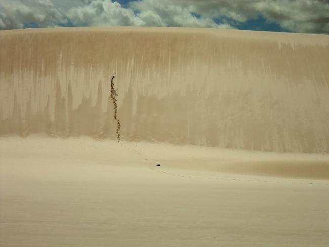 Spot the person on this huge sand dune. Picture: Fred Schinke