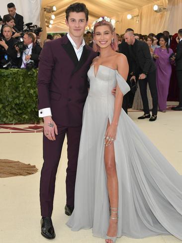 Shawn Mendes and Hailey Baldwin attend the 2018 Met Gala. Picture: Getty