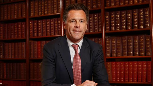 NSW Premier Chris Minns talks to the Daily Telegraph about his first 100 days in the job. Picture: Richard Dobson