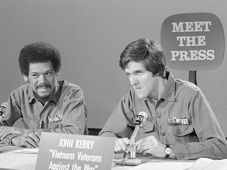 Members of Vietnam Veterans Against the War Al Hubbard, a former Air Force Captain, and John Kerry a former Navy Lieutenant appear on Meet the Press in 1971.