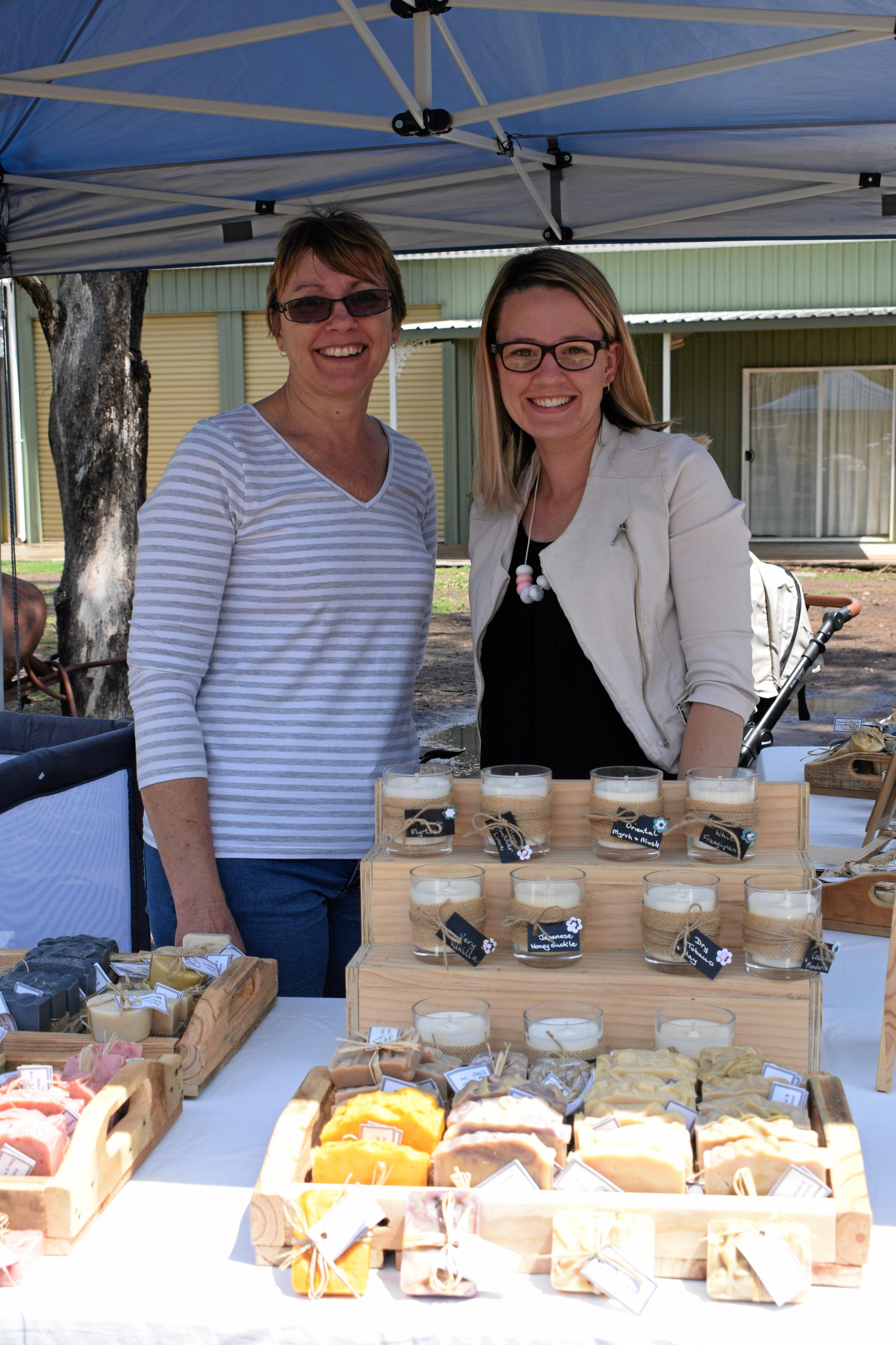 Gayle Taylor and Caitlyn Heineck from My Soap House at the Warra Springtime in the Garden event, Saturday October 6, 2018. Picture: Brooke Duncan