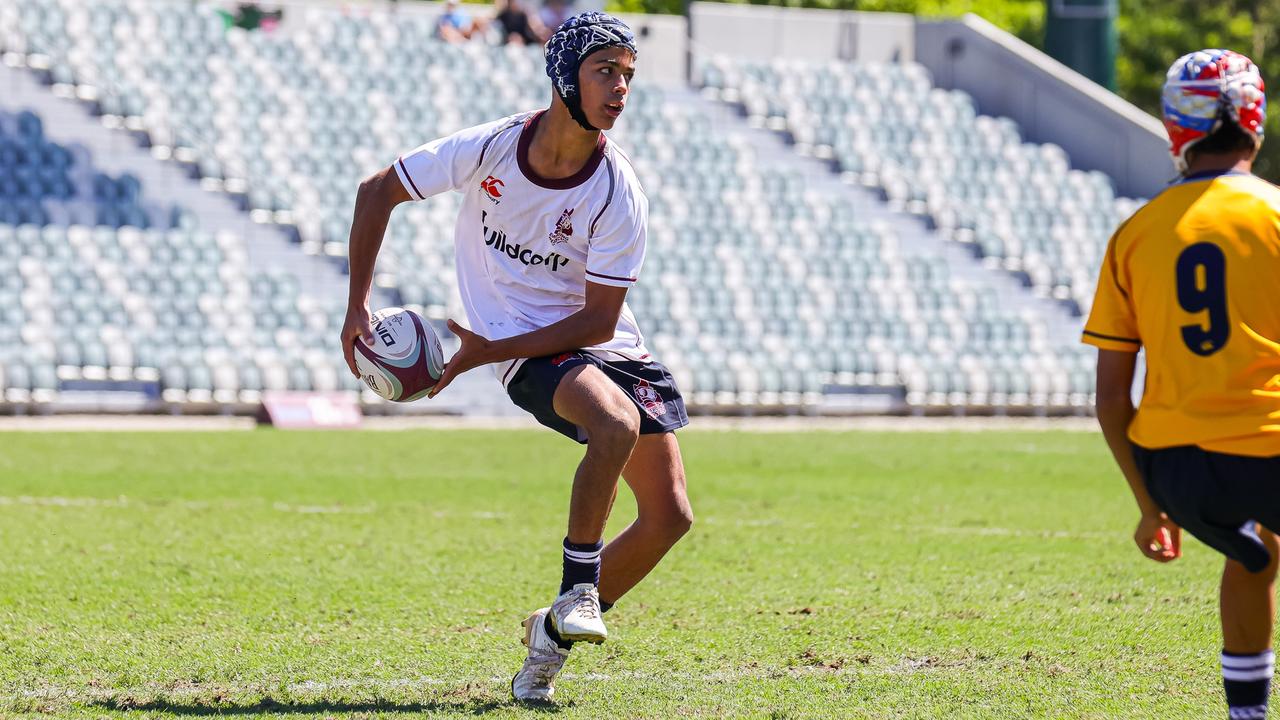 Buildcorp Emerging Reds Cup day one action between South East Queensland's Under-15s and Brisbane White Under-14s. Picture credit: QRU Media/ Erick Lucero.