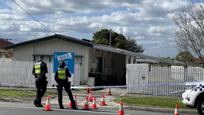 A newborn baby is fighting for life after being found outside a home in Dandenong North on Friday. Picture: Gemma Scerri