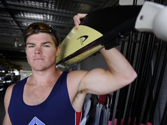 Sam Loch in 2008, training at Penrith Lakes before heading over to the Beijing Olympic Games. Picture: Darren Edwards