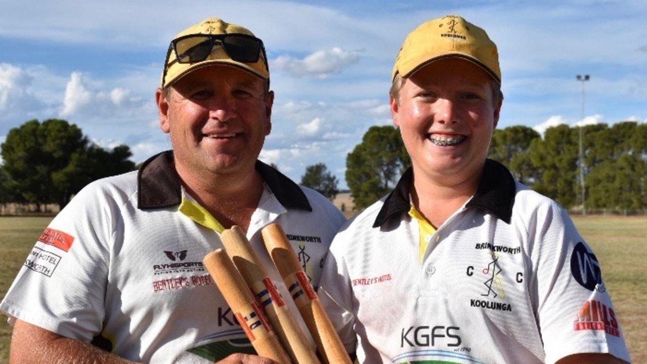 Paul Meyer and son Darcy play for Brinkworth-Koolunga Cricket Club. Picture: Paul Meyer